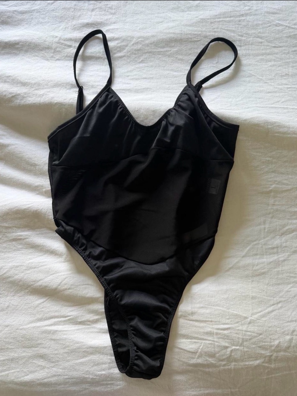' Black One-Piece bodysuit - Classic Scoop Neck